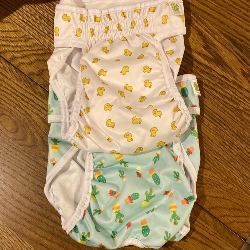 Pet Magasin washable dog diapers XLCactus Pattern and rubber duck pattern